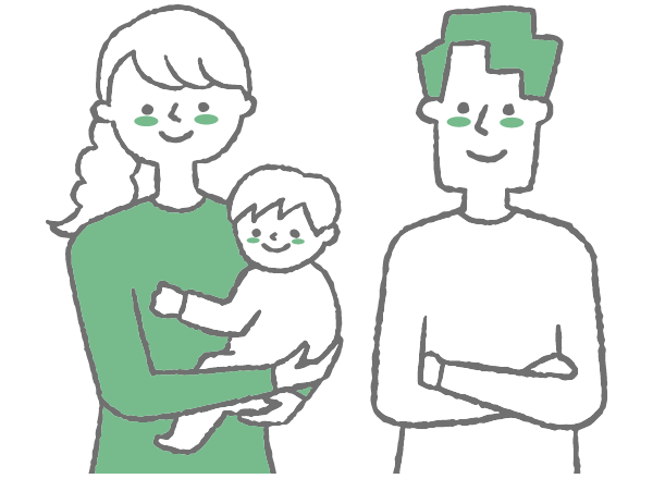 ３人家族のイラスト