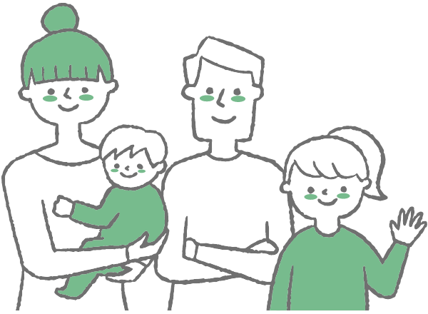 4人家族のイラスト